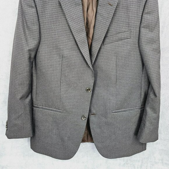 MICHAEL Kors Suit Jacket Blazer Sport Coat 40R Brown Plaid Double Vent 2 Button - Picture 6 of 12